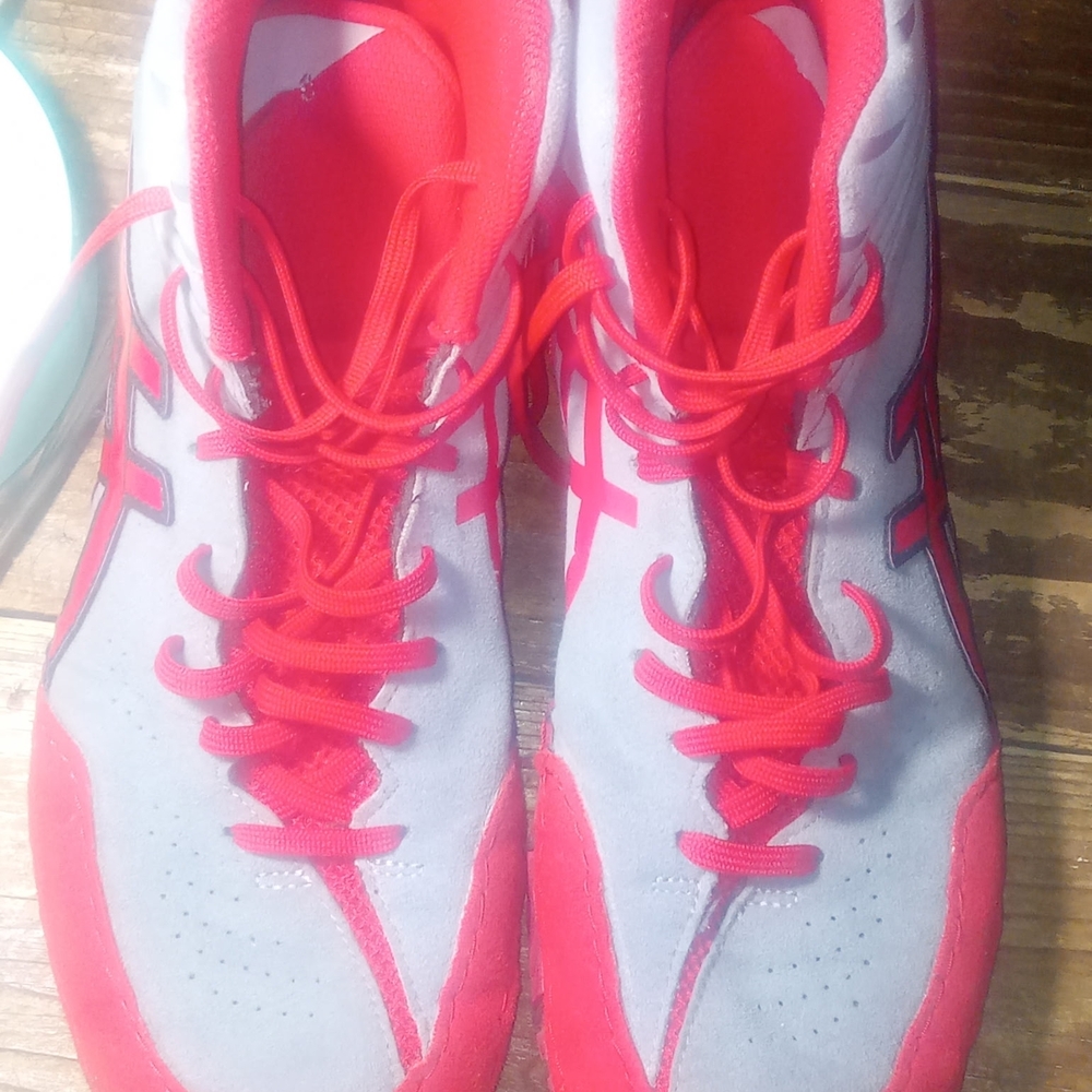 Asics Vibrant Red and Subtle Gray Athletic Shoes